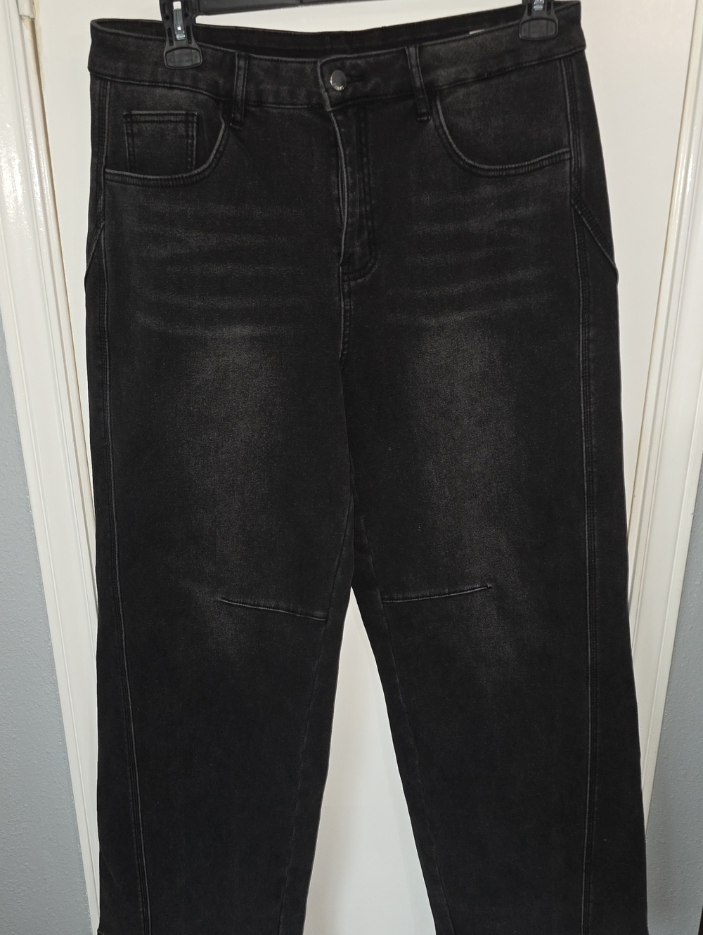 Relaxed Black Women's Fleece Lined  Jeans - Comfortable Everyday Fit Sz XL